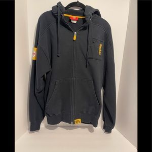 NFL Pittsburgh Steelers Full Zip Hooded Fleece Jacket, Men’s Size M Black